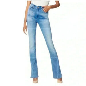BLANKNYC The Hoyt High Rise Mini Flare Jeans 25 Follow Your Arrow Blue NWT
